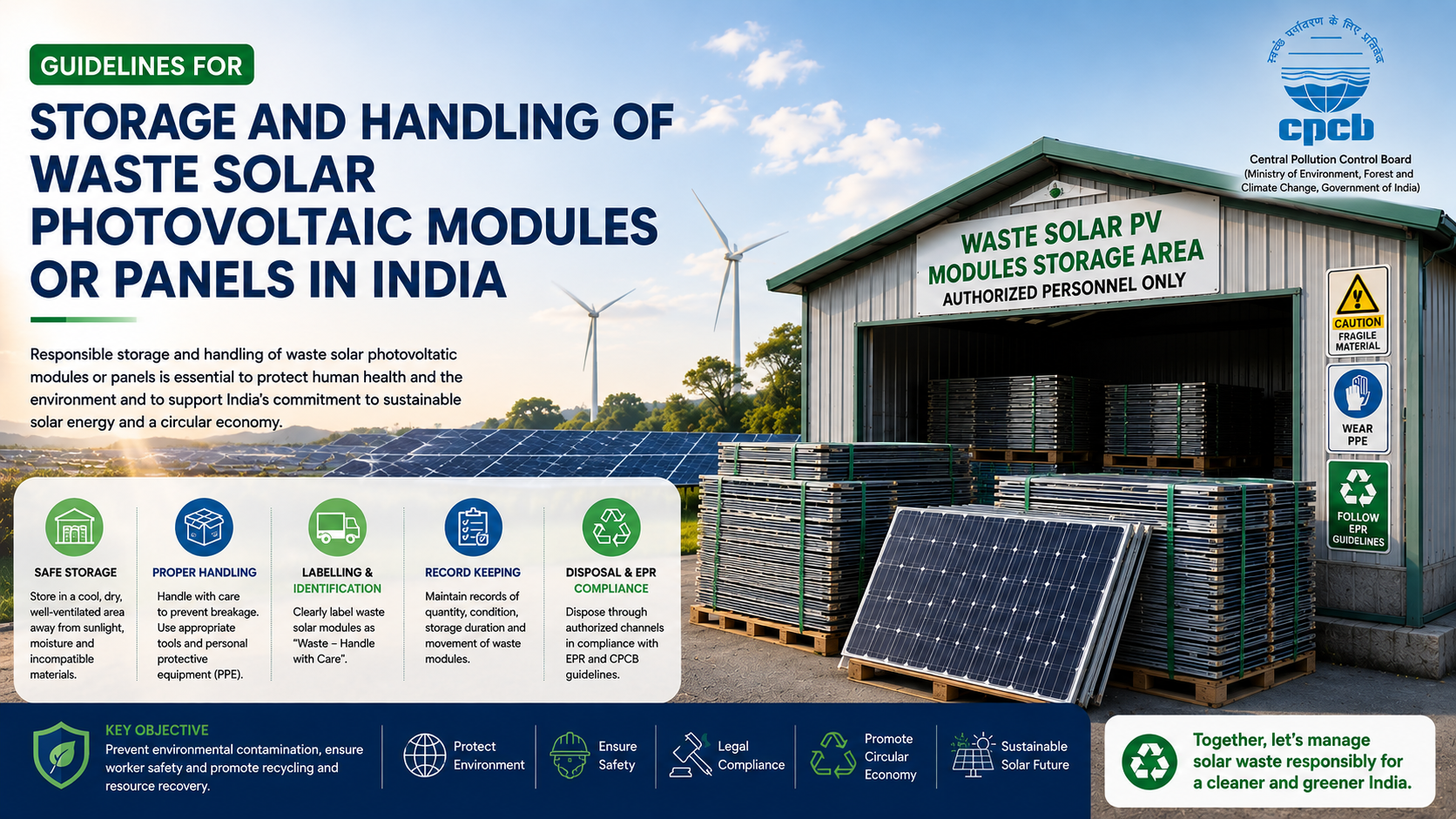 Guidelines for Storage and Handling of Waste Solar Photovoltaic Modules or Panels in India