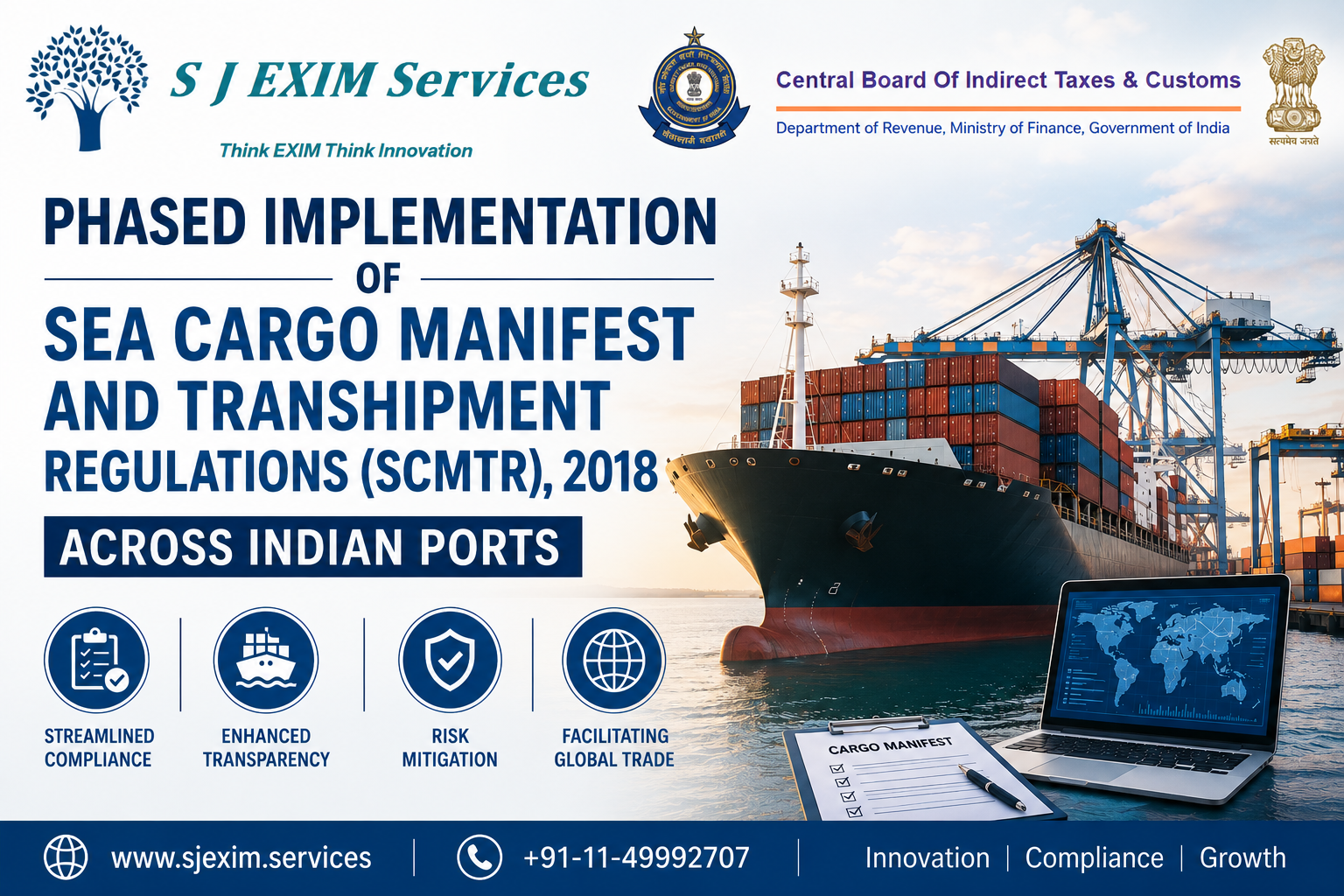 Phased Implementation of Sea Cargo Manifest and Transhipment Regulations (SCMTR), 2018 Across Indian Ports