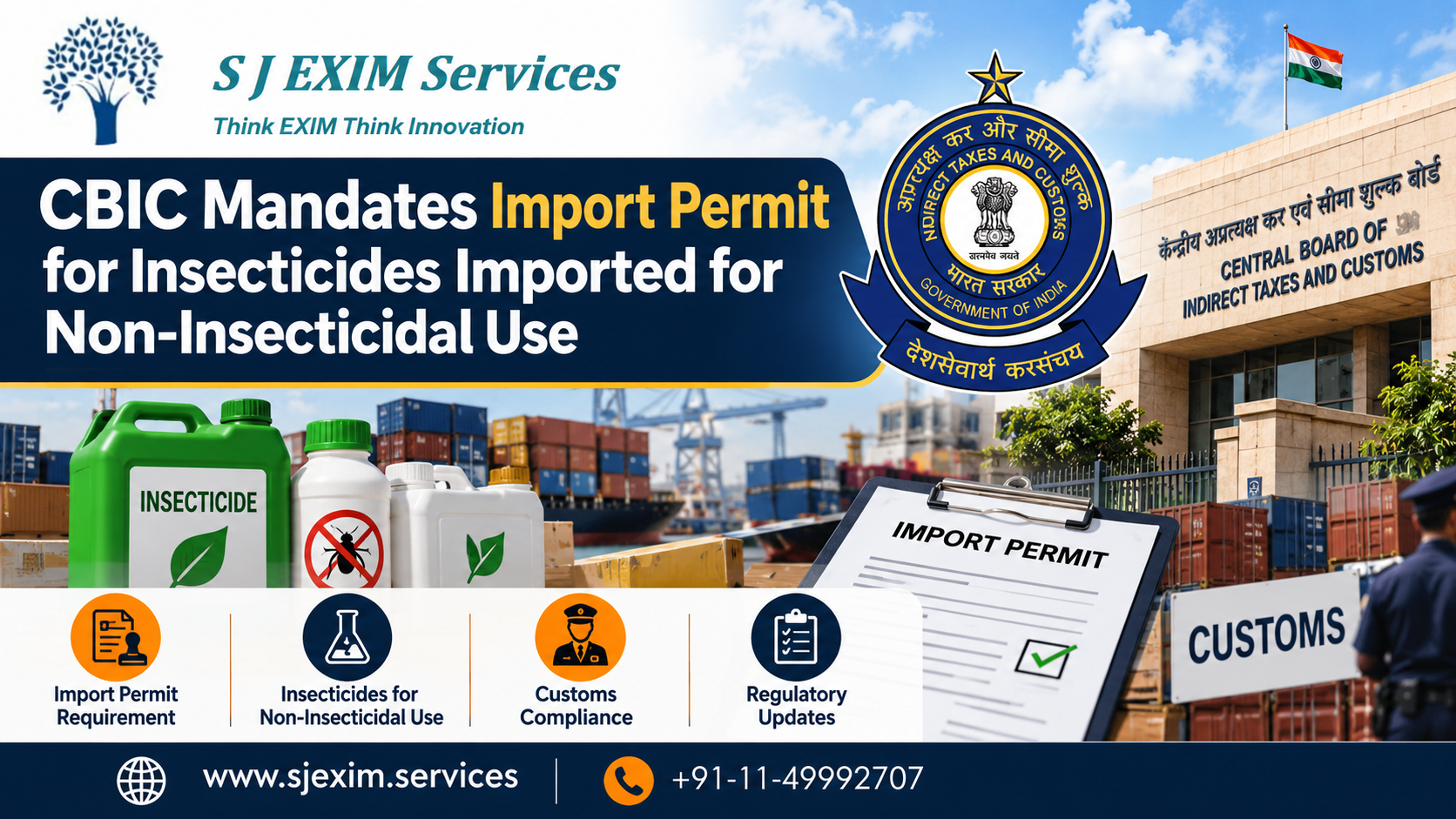 CBIC Mandates Import Permit for Insecticides Imported for Non-Insecticidal Use