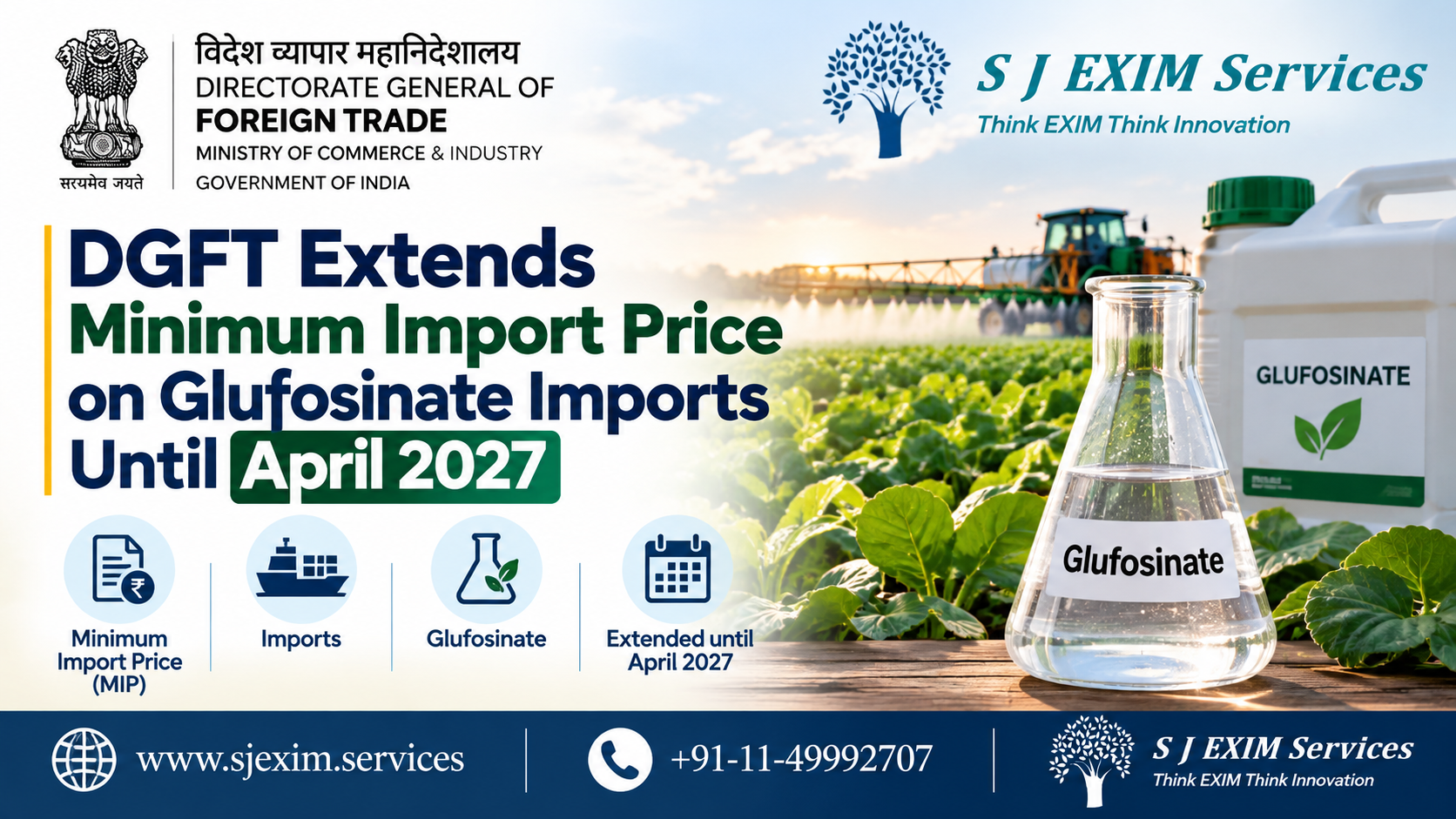 DGFT Extends Minimum Import Price on Glufosinate Imports Until April 2027