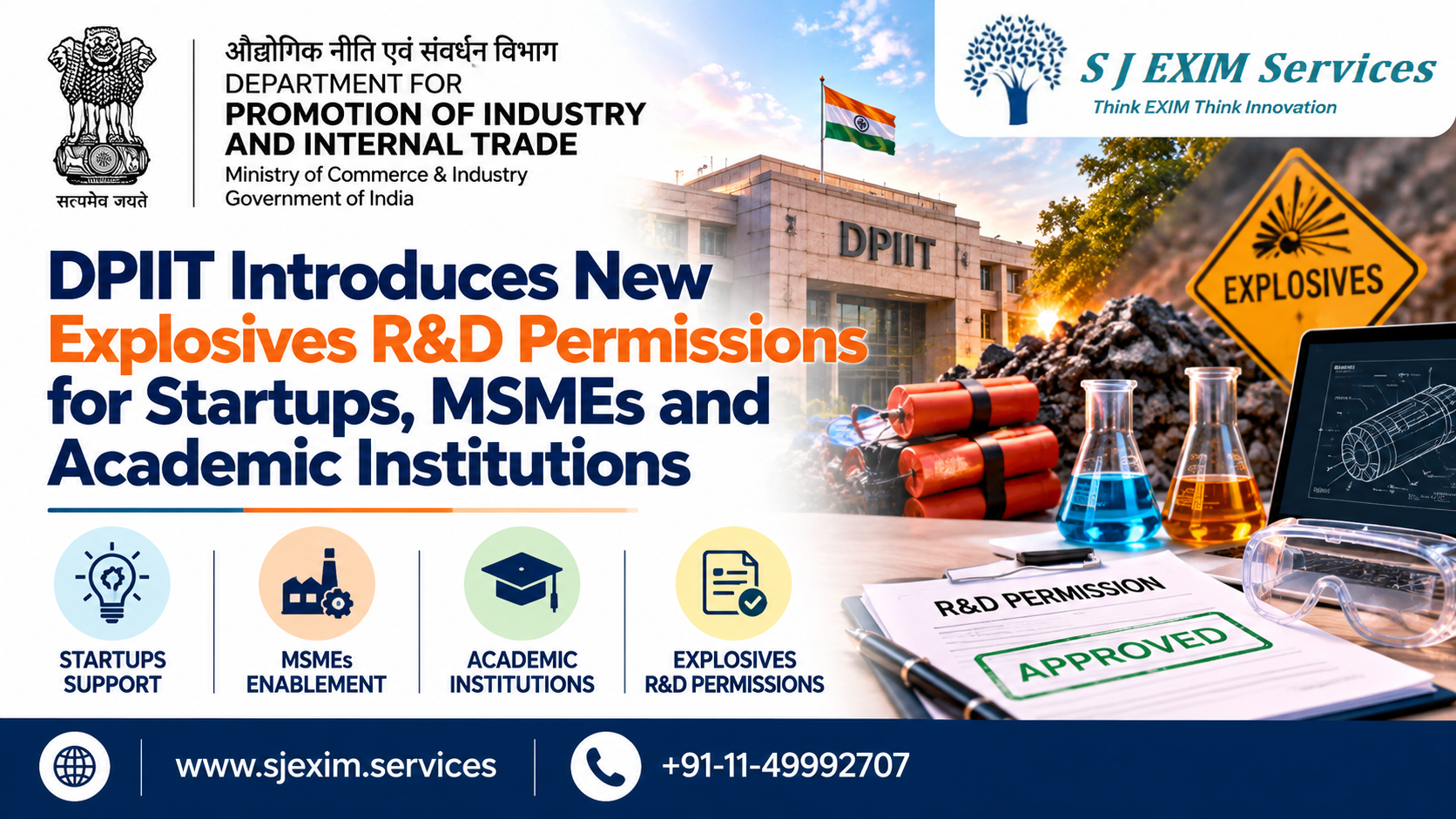 DPIIT Introduces New Explosives R&D Permissions for Startups, MSMEs and Academic Institutions