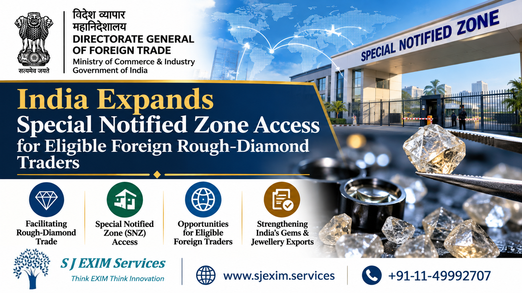 India Expands Special Notified Zone Access for Eligible Foreign Rough-Diamond Traders